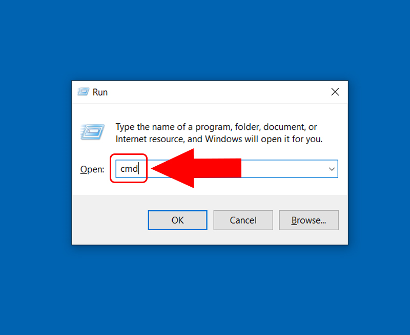Nhập cmd để mở Command Prompt